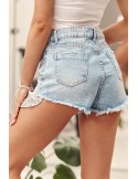 Denim shorts with sequin pocket 17120 - Online store - Boutique